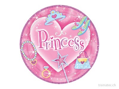 Amscan/Riethmüller 8 Kartonteller 23cm Prinzessin