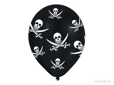 Amscan/Riethmüller 6 Ballone 27.5cm Jolly Roger