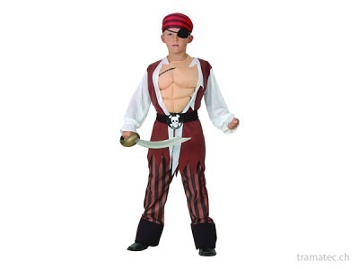 Fasnacht Pirat mit Muskel-Shirt M