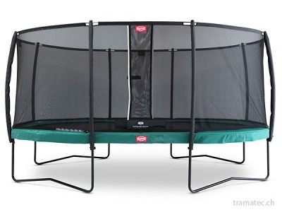 BERG Trampolin Grand Champion Regular 520 Green + Sicherheitsnetz Deluxe