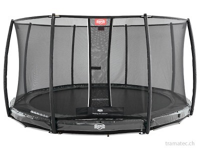 BERG Trampolin InGround Elite Grey 380 + Sicherheitsnetz Deluxe