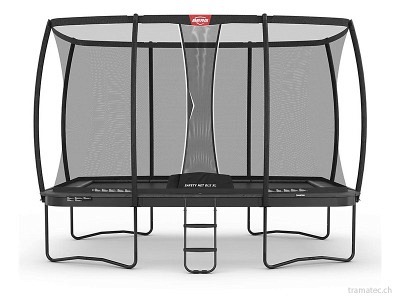 BERG Trampolin Ultim Champion Regular 410 Grey + Sicherheitsnetz DLX XL