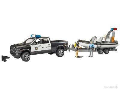 Bruder RAM 2500 Polizei Pickup mit Boot und 2 Figuren
