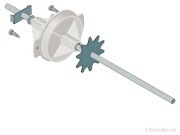 Rolly Toys Ersatzteil Hinterachse Alte Modelle Krallenmitnehmer - 482,5mm - 12  Zähne - 10mm
